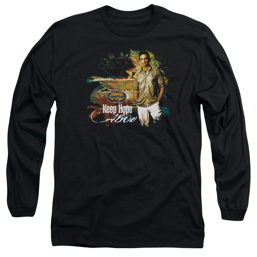 Survivor Keep Hope Alive Mens Long Sleeve Shirt Black Officially Licensed
