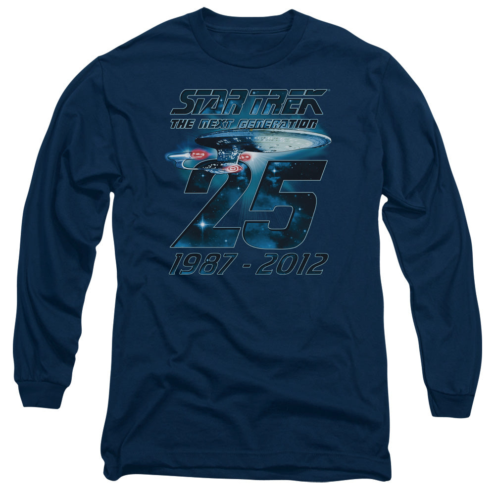 Star Trek Enterprise 25 Mens Long Sleeve Shirt Navy Officially Licensed Officially Licensed
