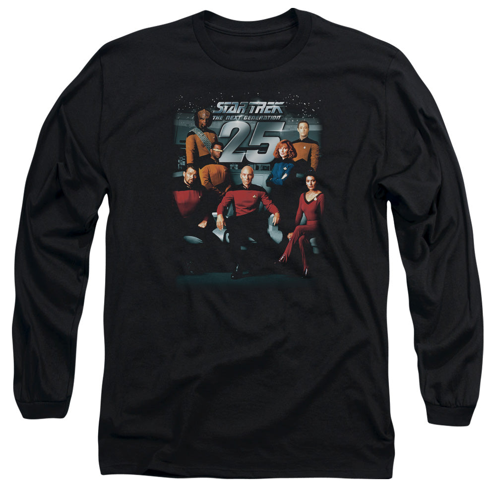 Star Trek 25Th Anniversary Crew Mens Long Sleeve Shirt Black Officially Licensed Officially Licensed