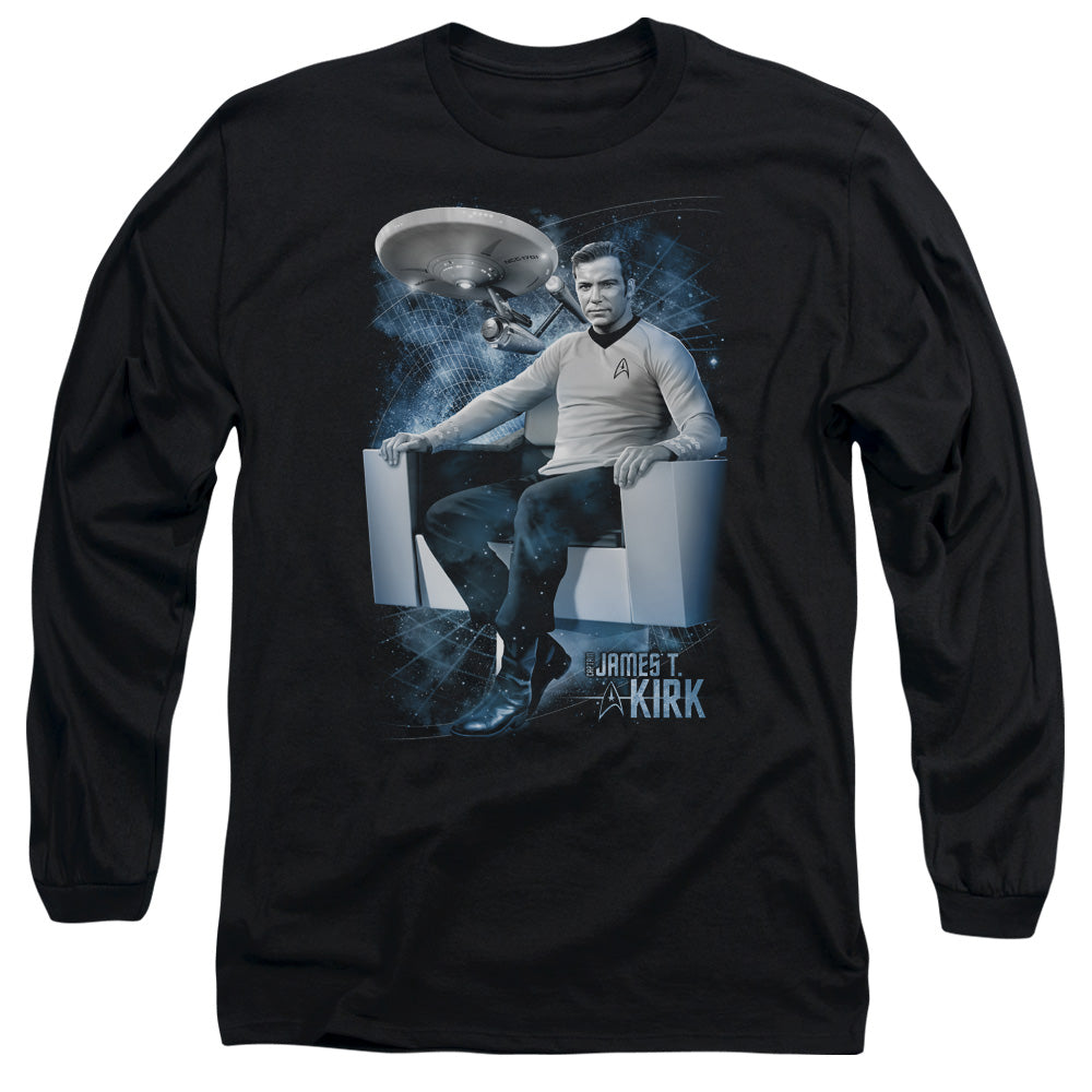 Star Trek Captains Chair Mens Long Sleeve Shirt Black Officially Licensed Officially Licensed