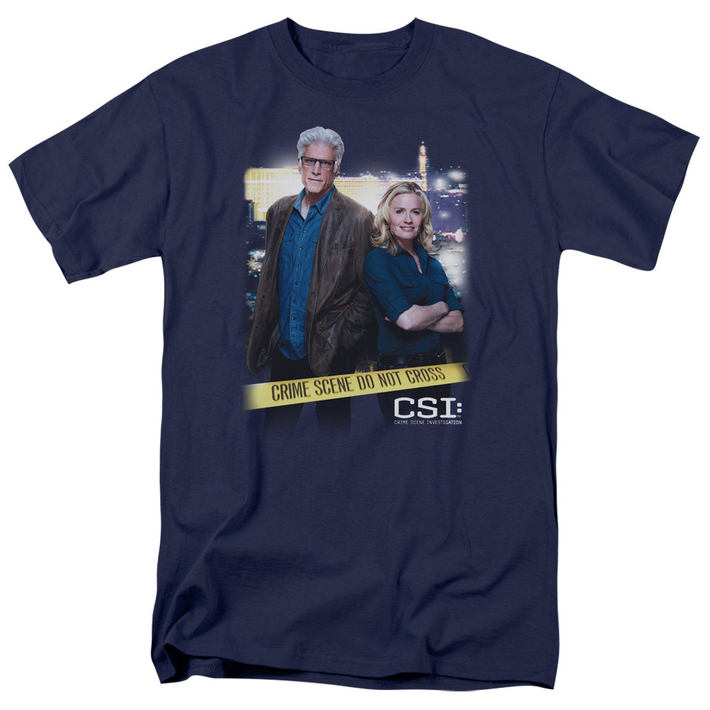 Csi Do Not Cross Mens T Shirt Navy