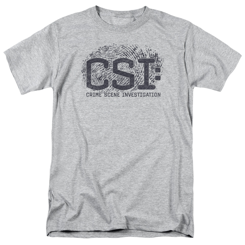 Csi Distressed Logo Mens T Shirt Athletic Heather