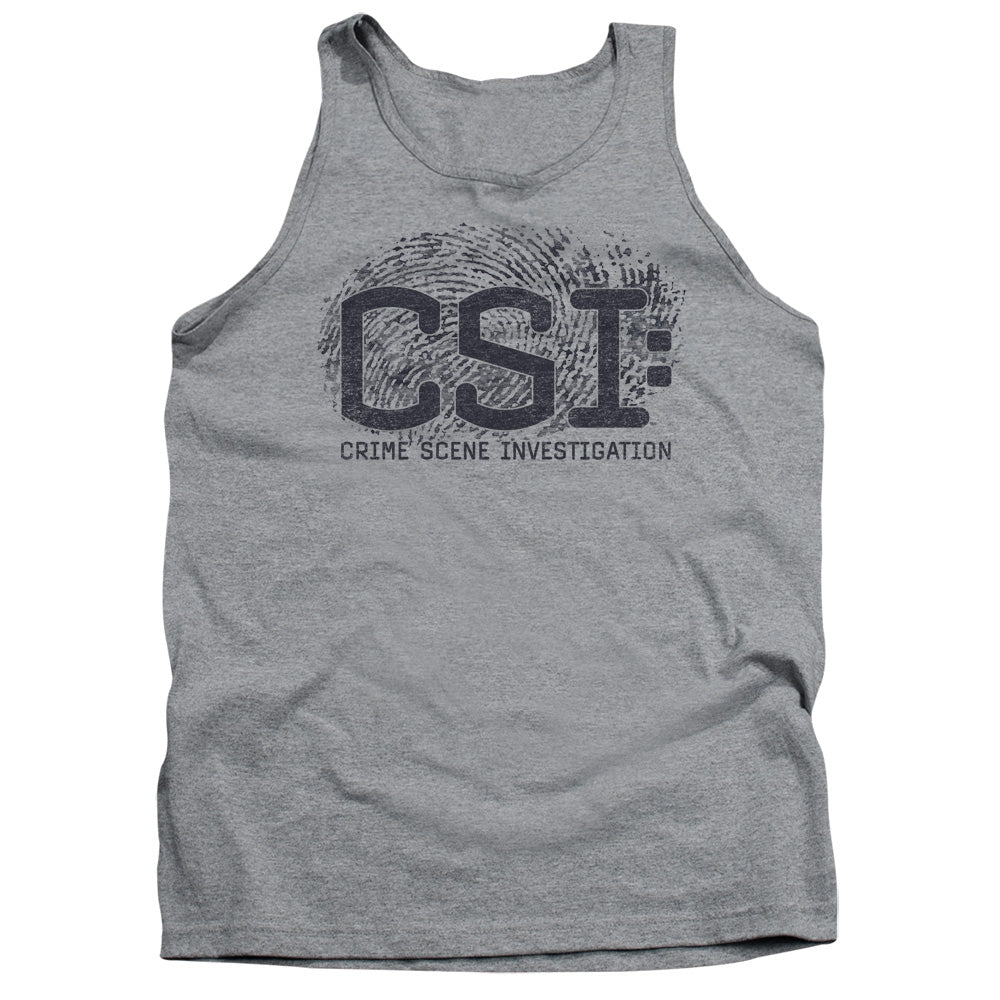 Csi Distressed Logo Mens Tank Top Shirt Athletic Heather Officially Licensed