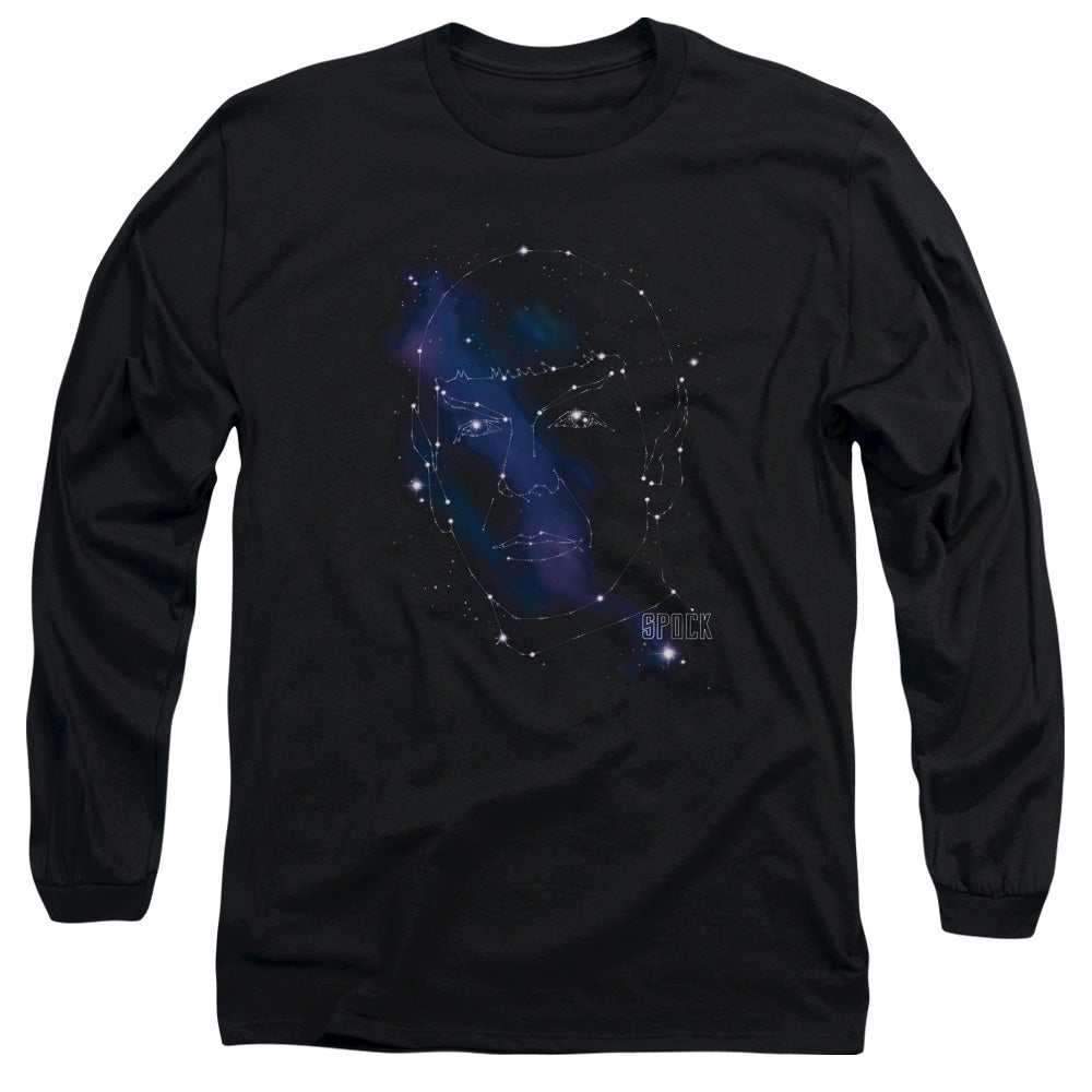 Star Trek Spock Constellations Mens Long Sleeve Shirt Black Officially Licensed Officially Licensed