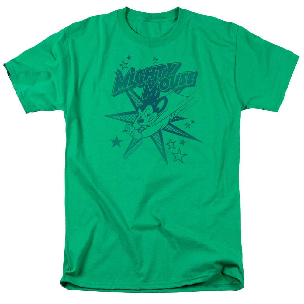 Mighty Mouse Mighty Mouse Mens T Shirt Kelly Green Officially Licensed