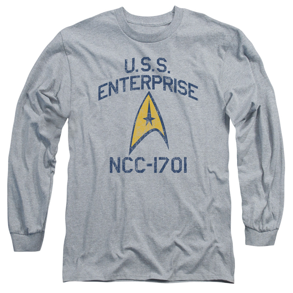 Star Trek Collegiate Arch Mens Long Sleeve Shirt Athletic Heather Officially Licensed Officially Licensed