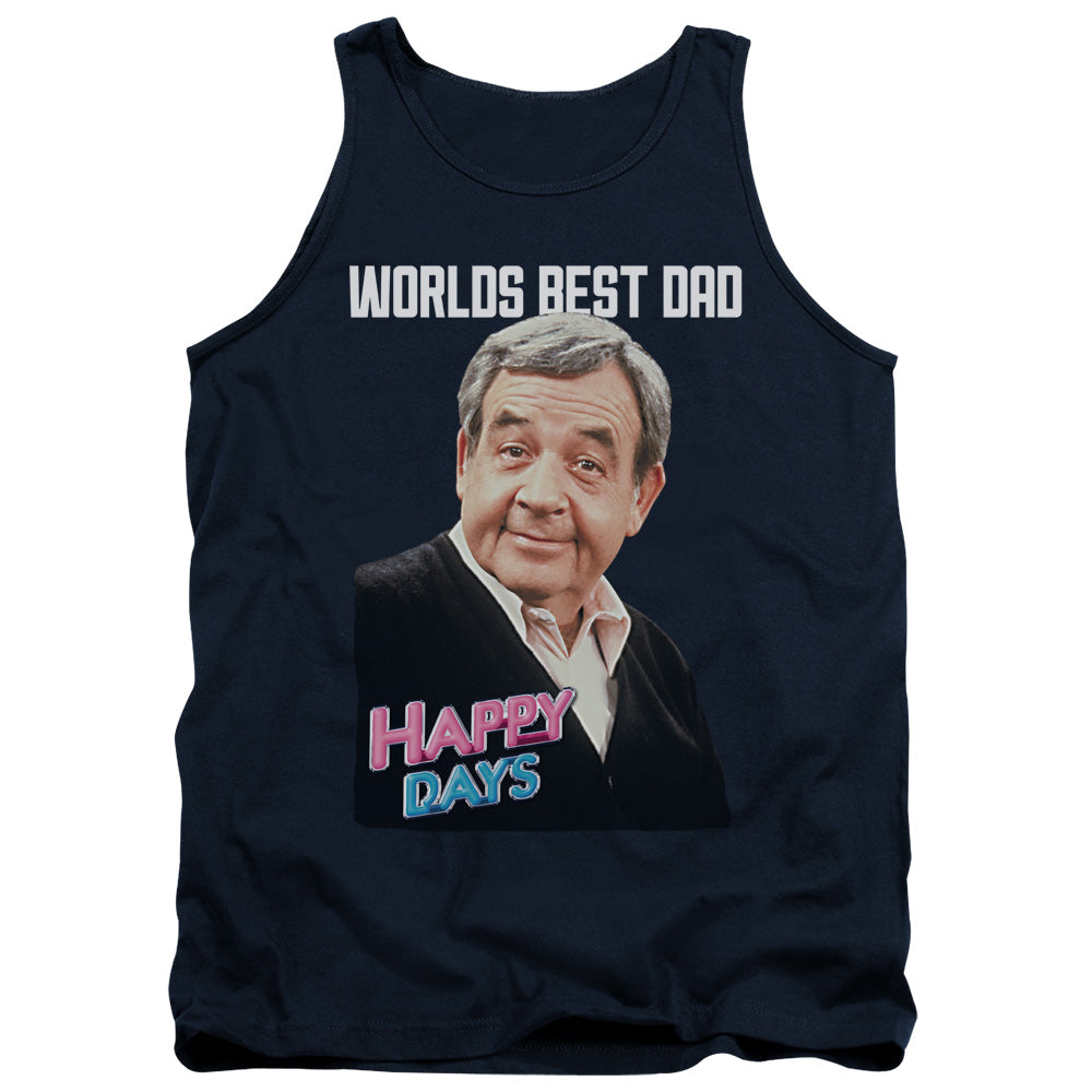 Happy Days Best Dad Mens Tank Top Shirt Navy Officially Licensed