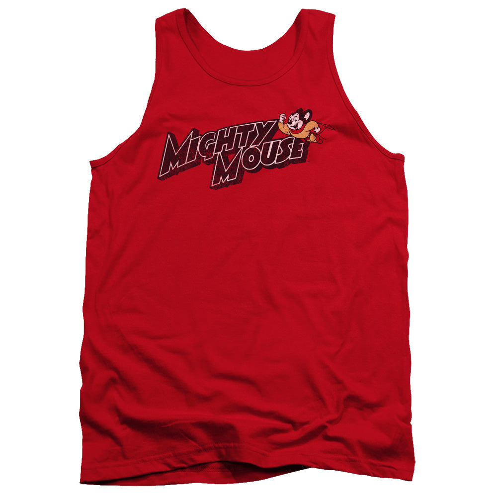 Mighty Mouse Might Logo Mens Tank Top Shirt Red Officially Licensed