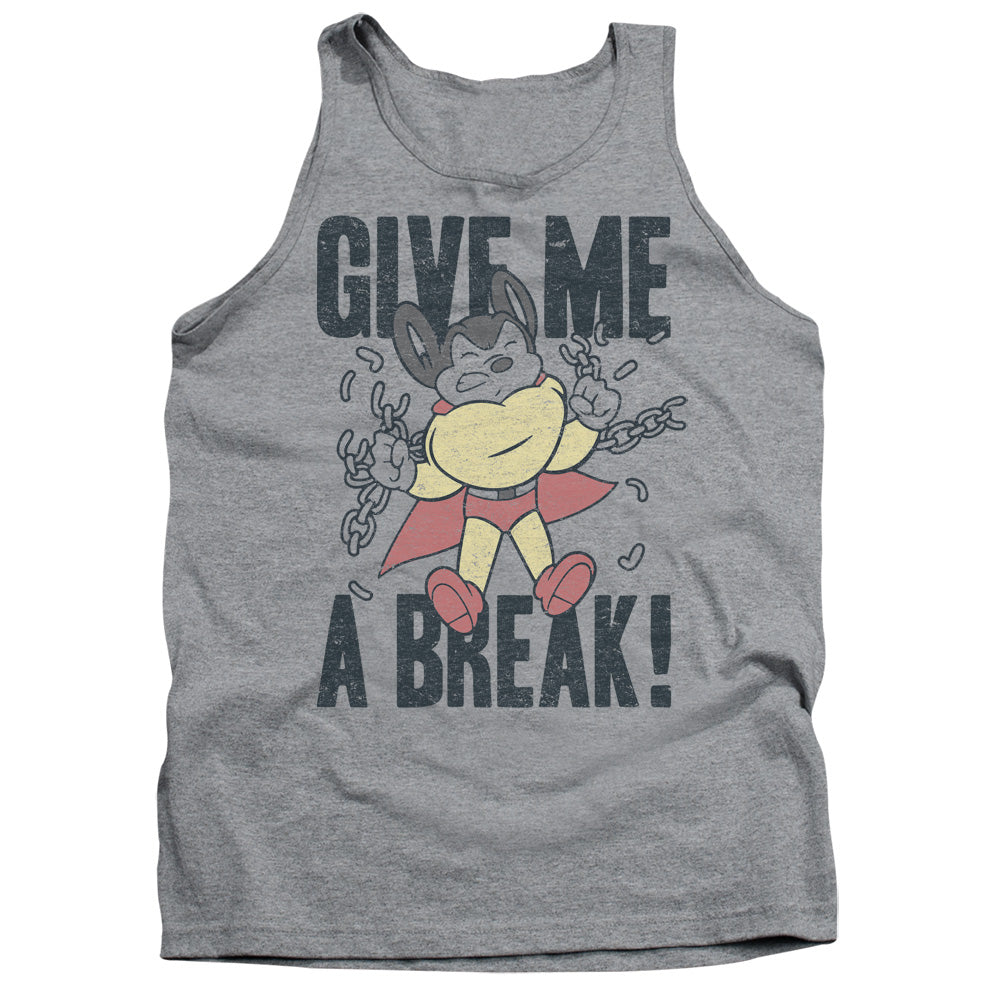 Mighty Mouse Give Me A Break Mens Tank Top Shirt Athletic Heather Officially Licensed