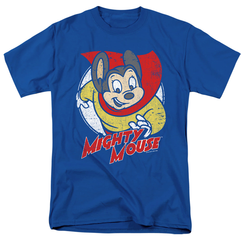Mighty Mouse Mighty Circle Mens T Shirt Royal Blue Officially Licensed