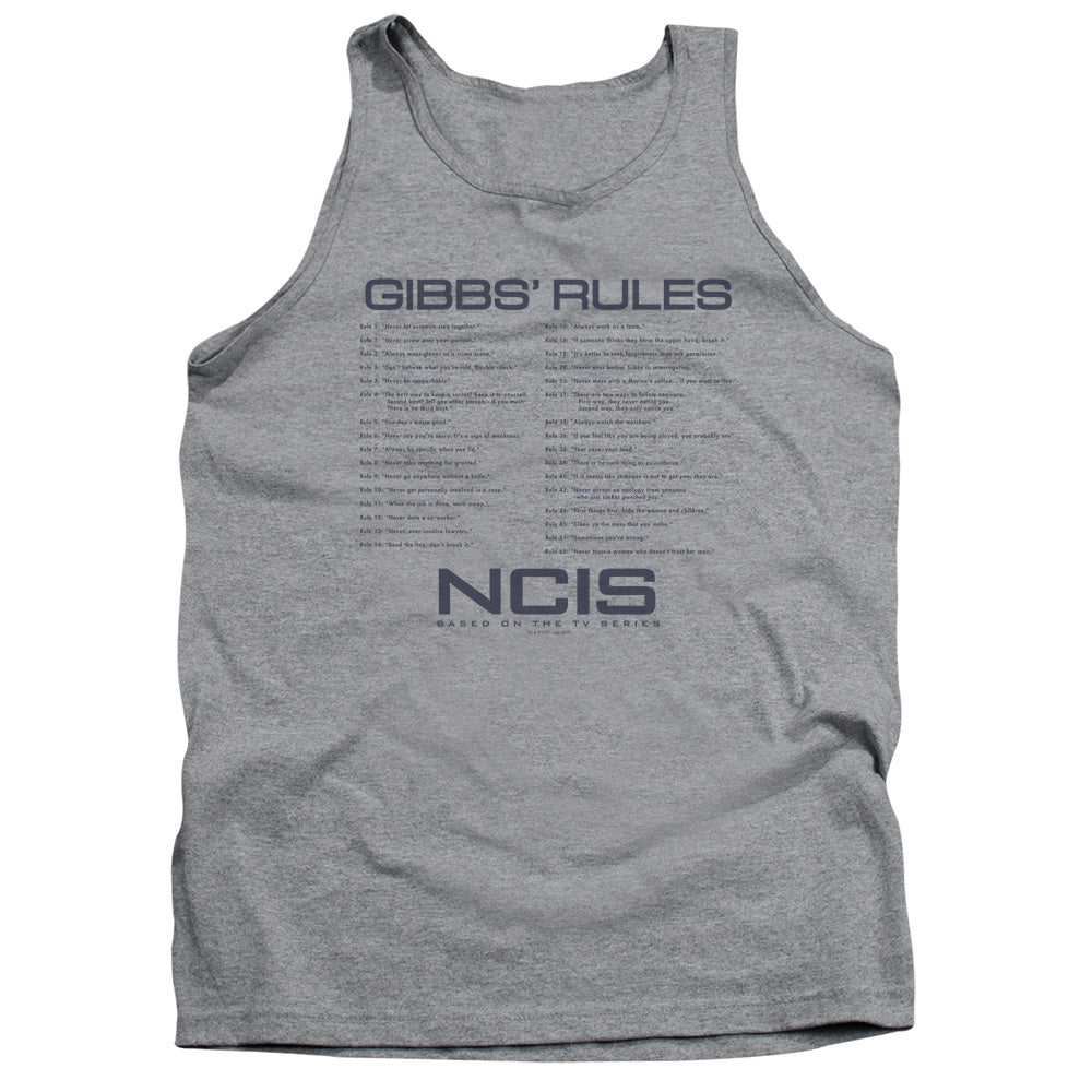 Ncis Gibbs Rules Mens Tank Top Shirt Athletic Heather Officially Licensed