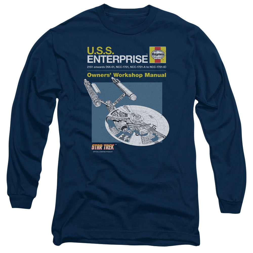 Star Trek Enterprise Manual Mens Long Sleeve Shirt Navy Officially Licensed Officially Licensed