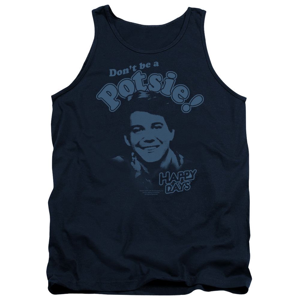 Happy Days Dont Be A Potsy Mens Tank Top Shirt Navy Officially Licensed