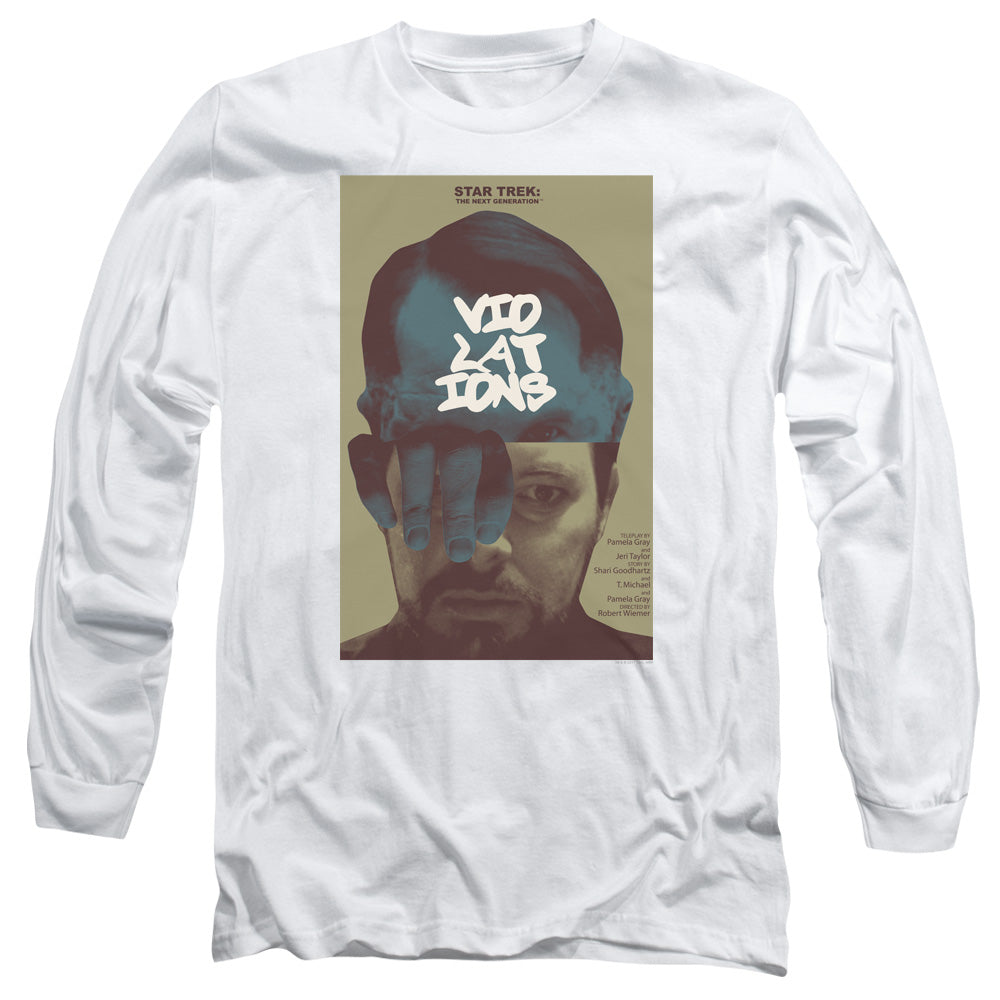 Star Trek Tng Season 5 Episode 12 Mens Long Sleeve Shirt White Officially Licensed Officially Licensed
