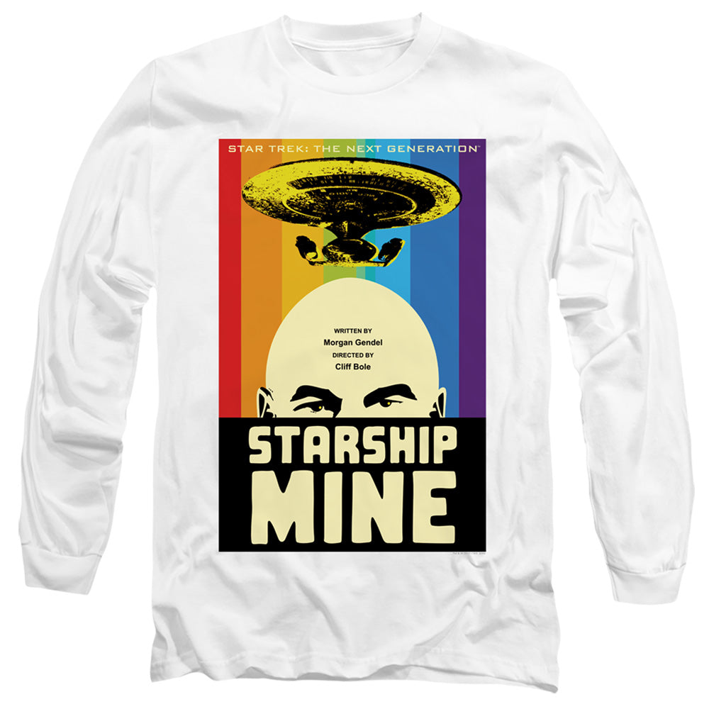 Star Trek Tng Season 6 Episode 18 Mens Long Sleeve Shirt White Officially Licensed Officially Licensed
