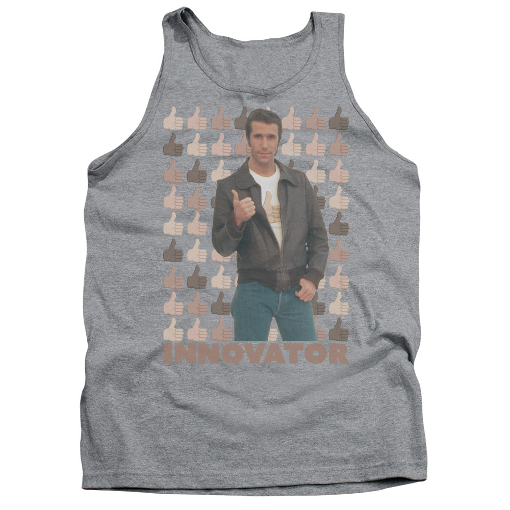 Happy Days Innovator Mens Tank Top Shirt Athletic Heather Officially Licensed