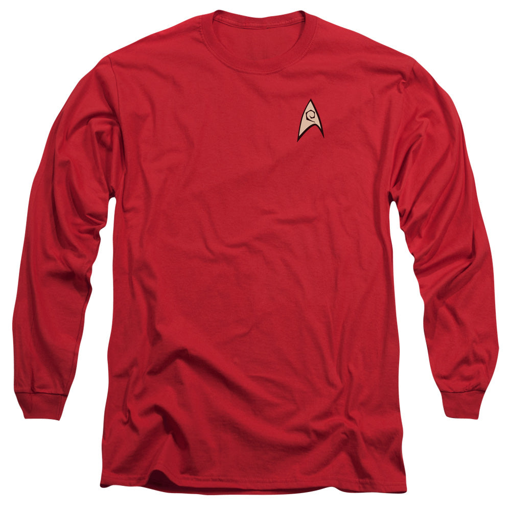 Star Trek Engineering Uniform Mens Long Sleeve Shirt Red Officially Licensed