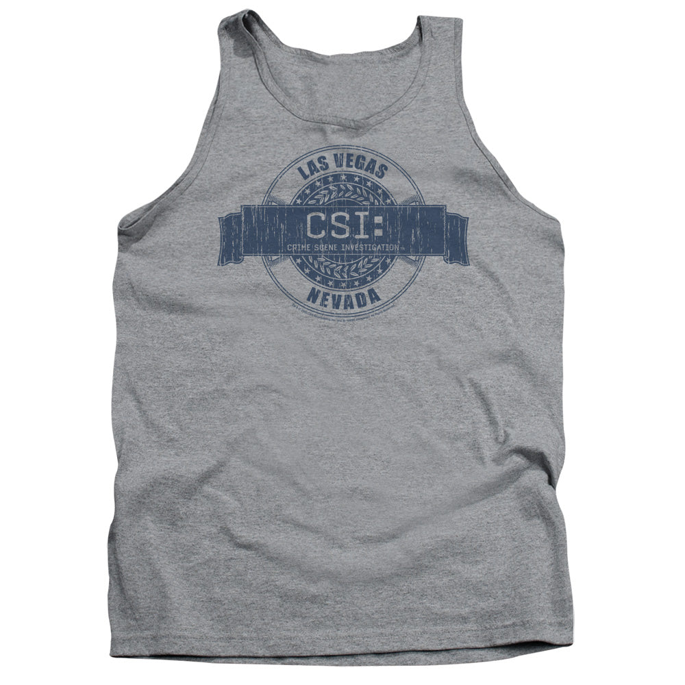 Csi Vegas Badge Mens Tank Top Shirt Athletic Heather Officially Licensed