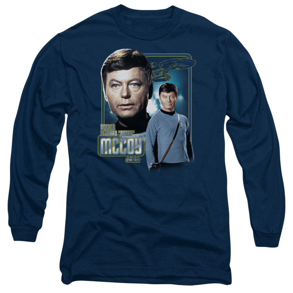 Star Trek Doctor Mccoy Mens Long Sleeve Shirt Navy Officially Licensed