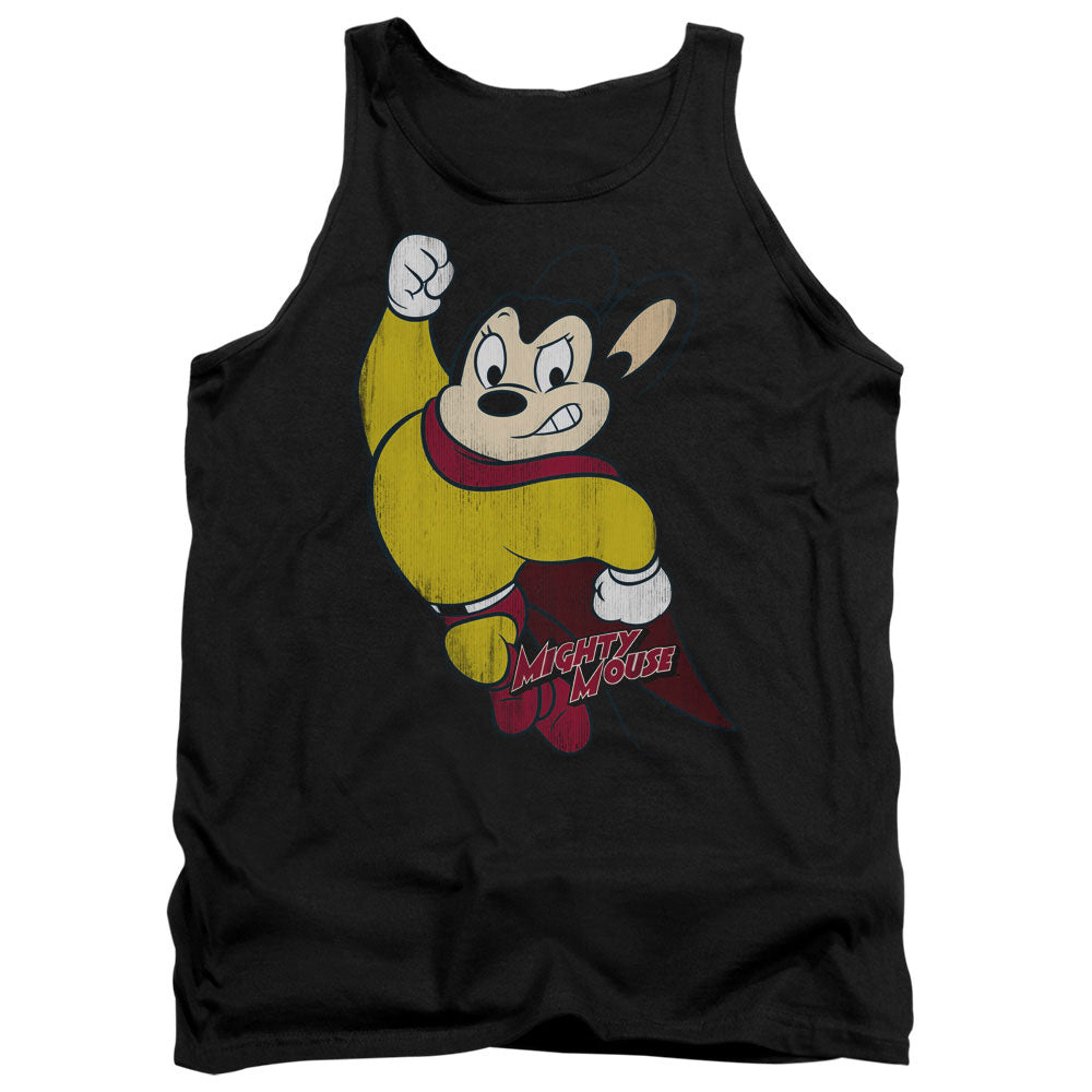 Mighty Mouse Classic Hero Mens Tank Top Shirt Black Officially Licensed