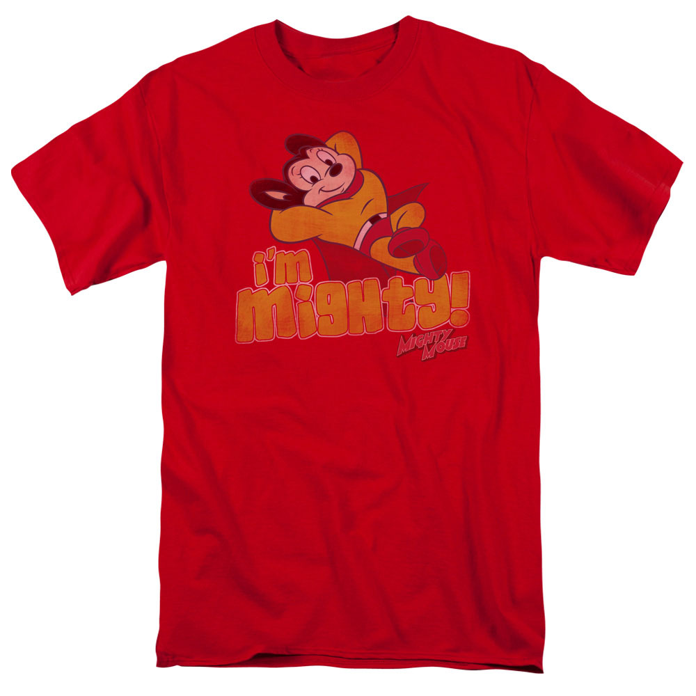 Mighty Mouse Im Mighty Mens T Shirt Red Officially Licensed