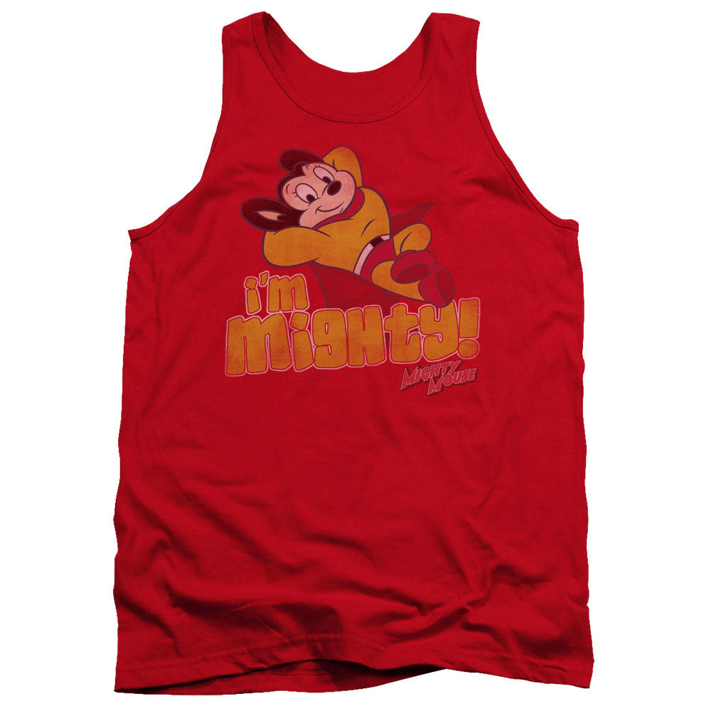 Mighty Mouse Im Mighty Mens Tank Top Shirt Red Officially Licensed