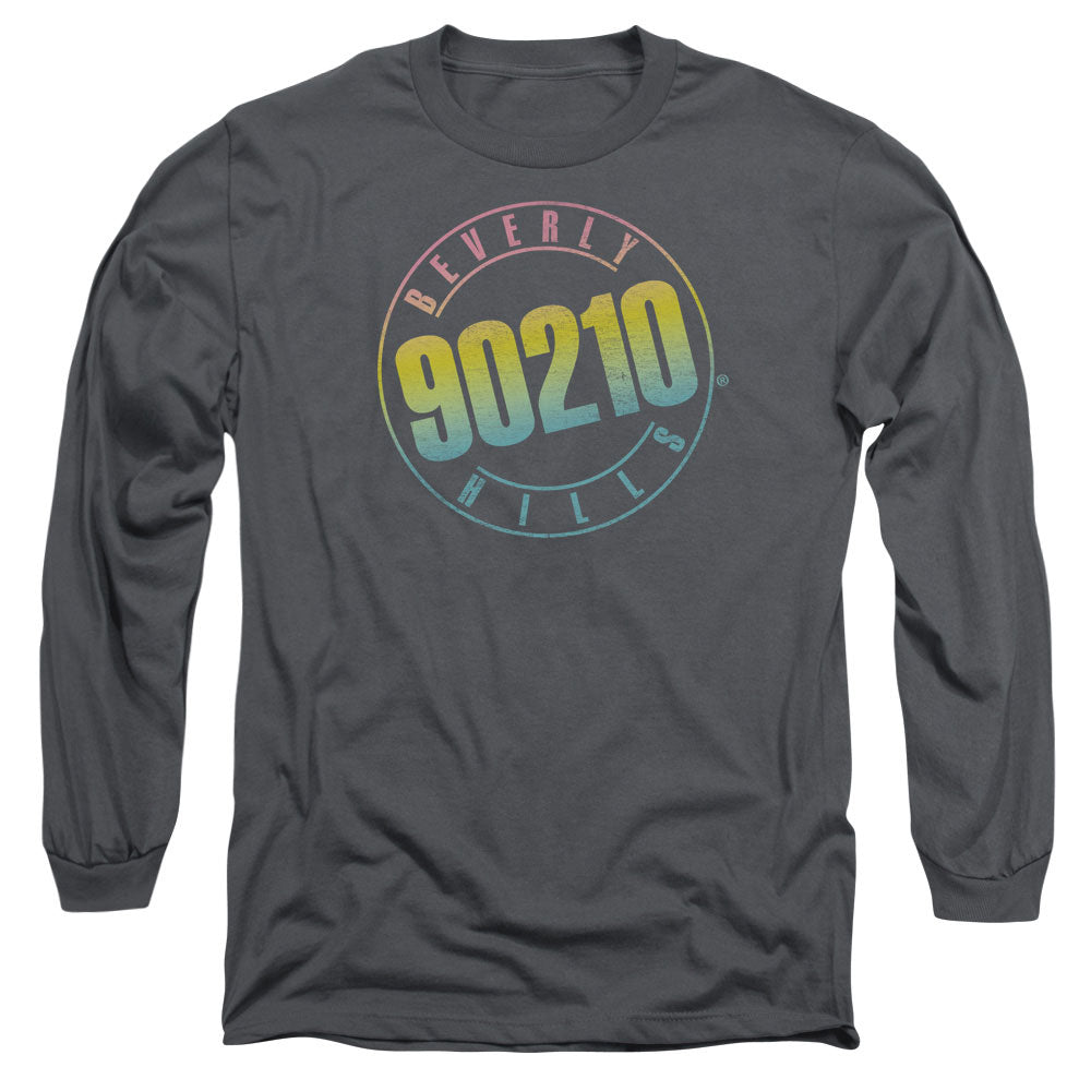 90210 Color Blend Logo Mens Long Sleeve Shirt Charcoal Officially Licensed
