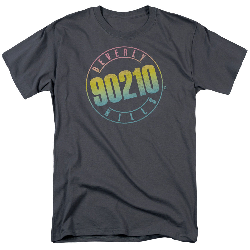 90210 Color Blend Logo Mens T Shirt Charcoal Officially Licensed