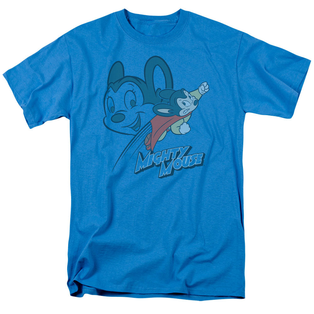 Mighty Mouse Double Mouse Mens T Shirt Turquoise Officially Licensed