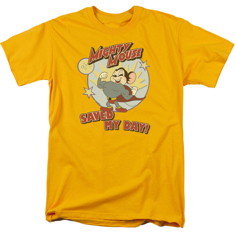 Mighty Mouse Vintage Day Mens T Shirt Gold Officially Licensed