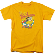Load image into Gallery viewer, Mighty Mouse Mouse Of Tomorrow Mens T Shirt Gold