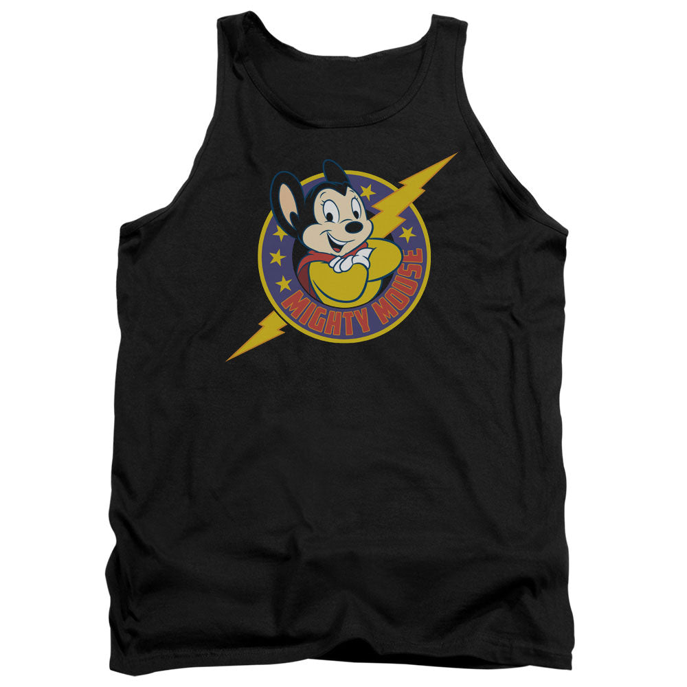 Mighty Mouse Mighty Hero Mens Tank Top Shirt Black Officially Licensed