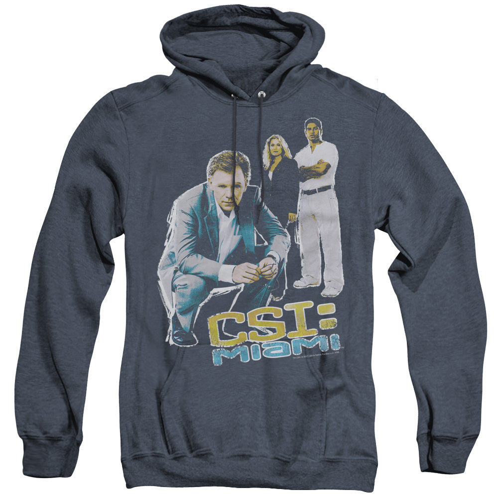 Csi:Miami In Perspective Heather Mens Hoodie Navy Officially Licensed