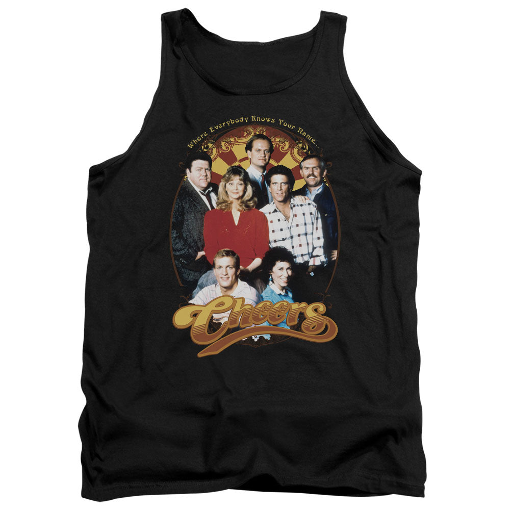 Cheers Group Shot Mens Tank Top Shirt Black Officially Licensed