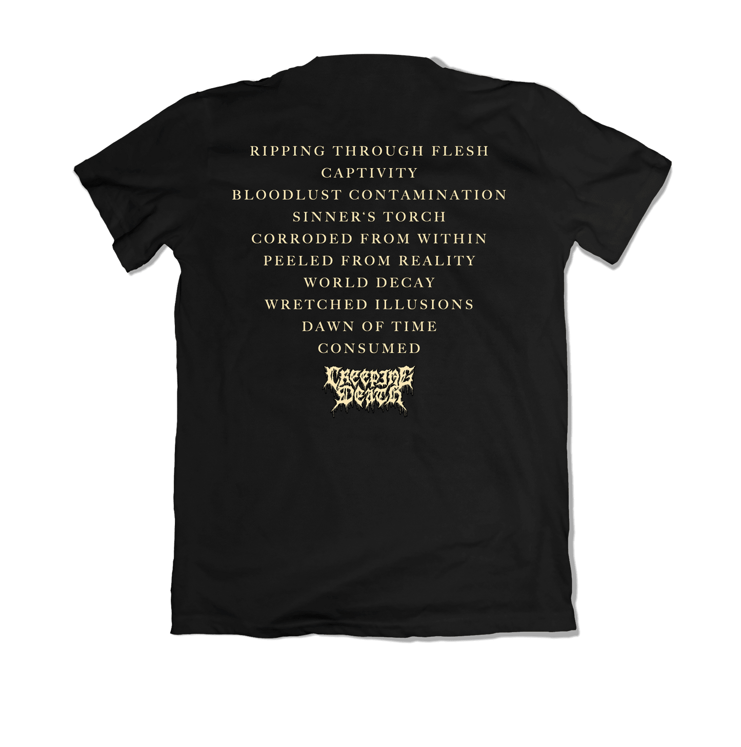 Creeping Death Wretched Illusions Album Art Mens T Shirt