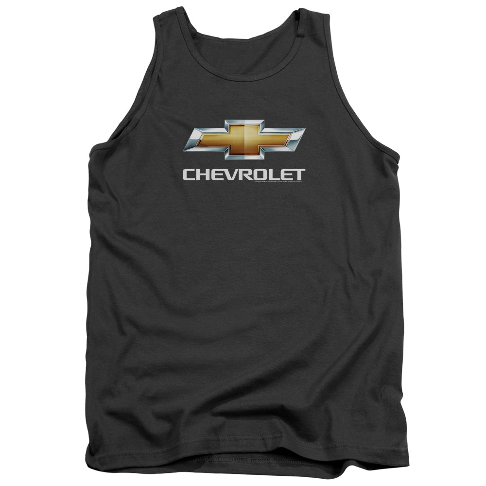 Chevrolet Chevy Bowtie Stacked Mens Tank Top Shirt Charcoal Officially Licensed
