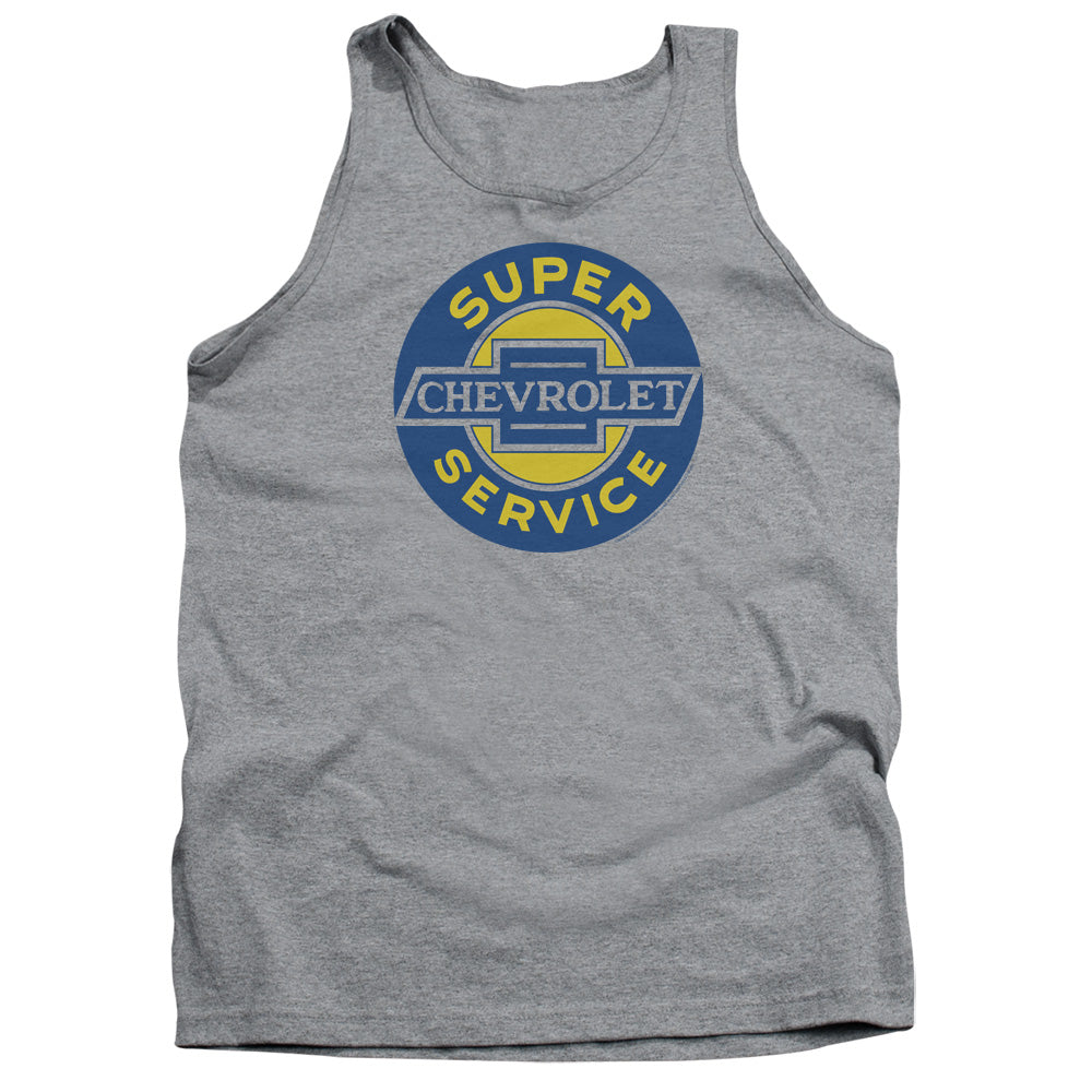 Chevrolet Chevy Super Service Mens Tank Top Shirt Athletic Heather Officially Licensed