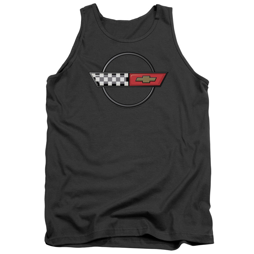 Chevrolet 4Th Gen Vette Logo Mens Tank Top Shirt Charcoal Officially Licensed