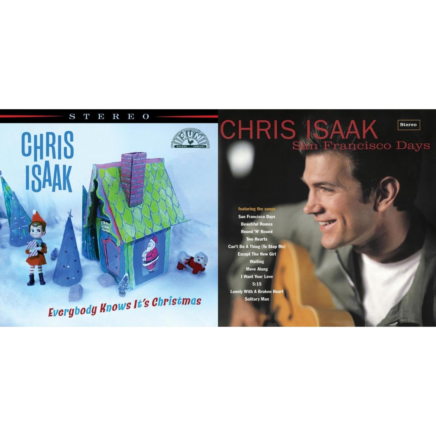 Chris Isaak - Everybody Knows It's Christmas (Candy Floss Colored LP Vinyl) & San Francisco Days