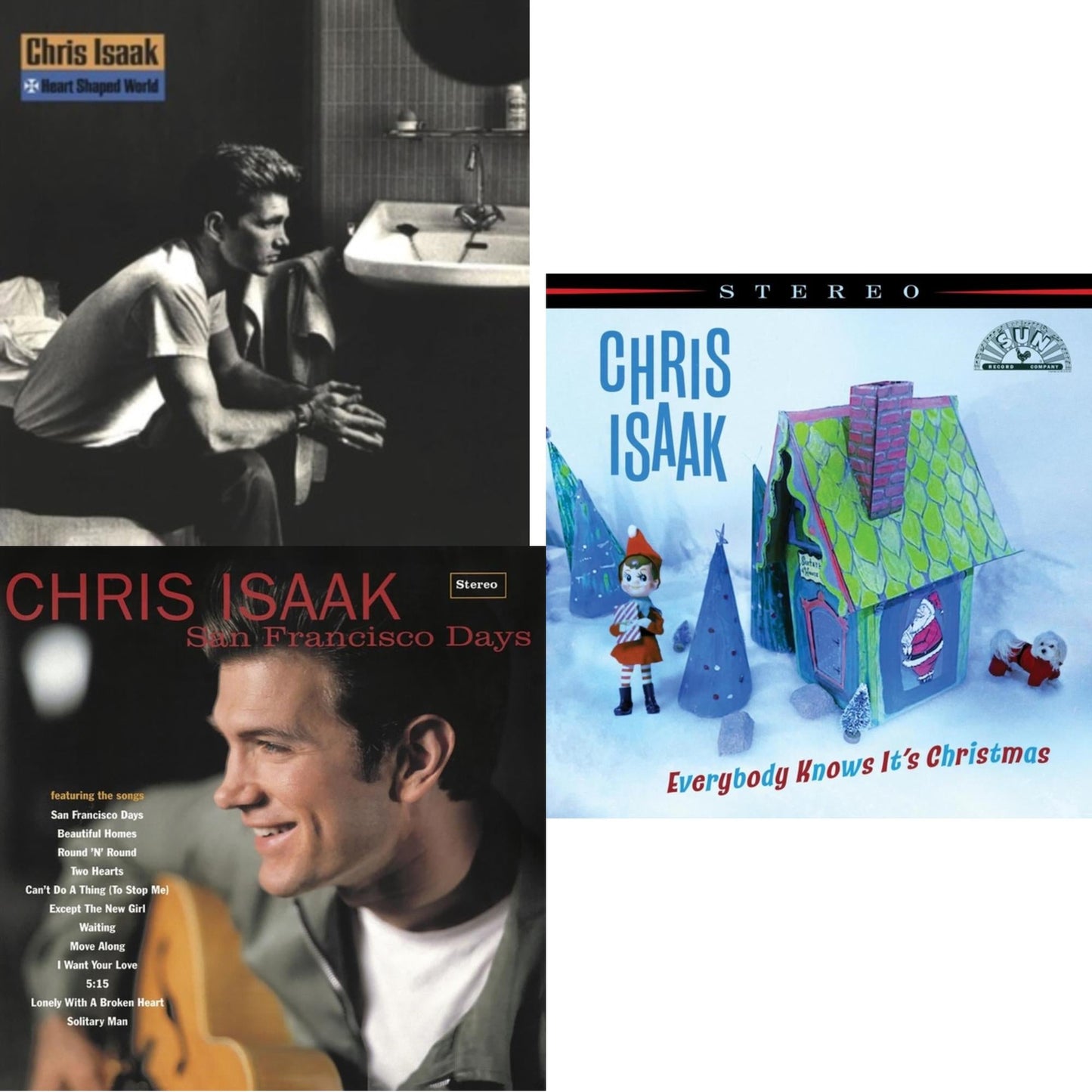 Chris Isaak - Heart Shaped World & San Francisco Days & Everybody Knows It's Christmas (Candy Floss Colored LP Vinyl)