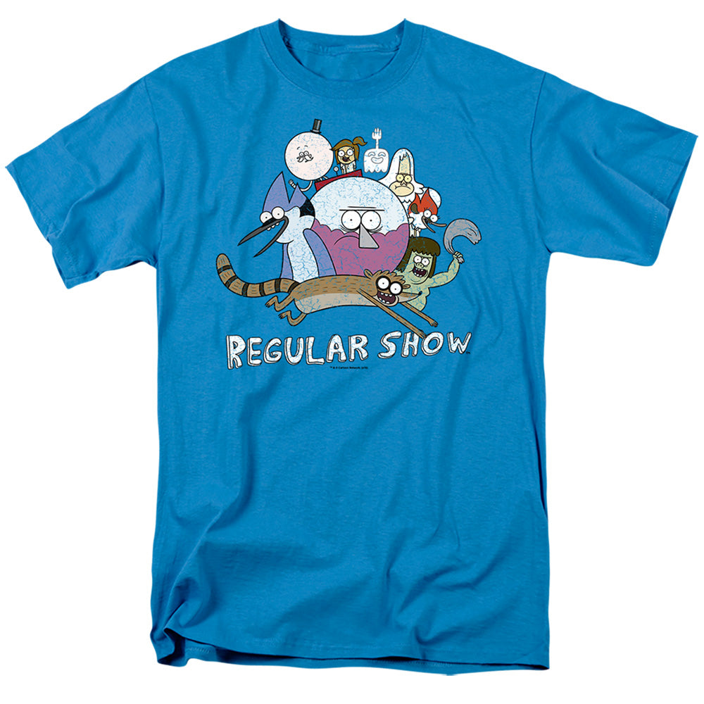 Regular Show Surrounding Benson Mens T Shirt Turquoise Officially Licensed