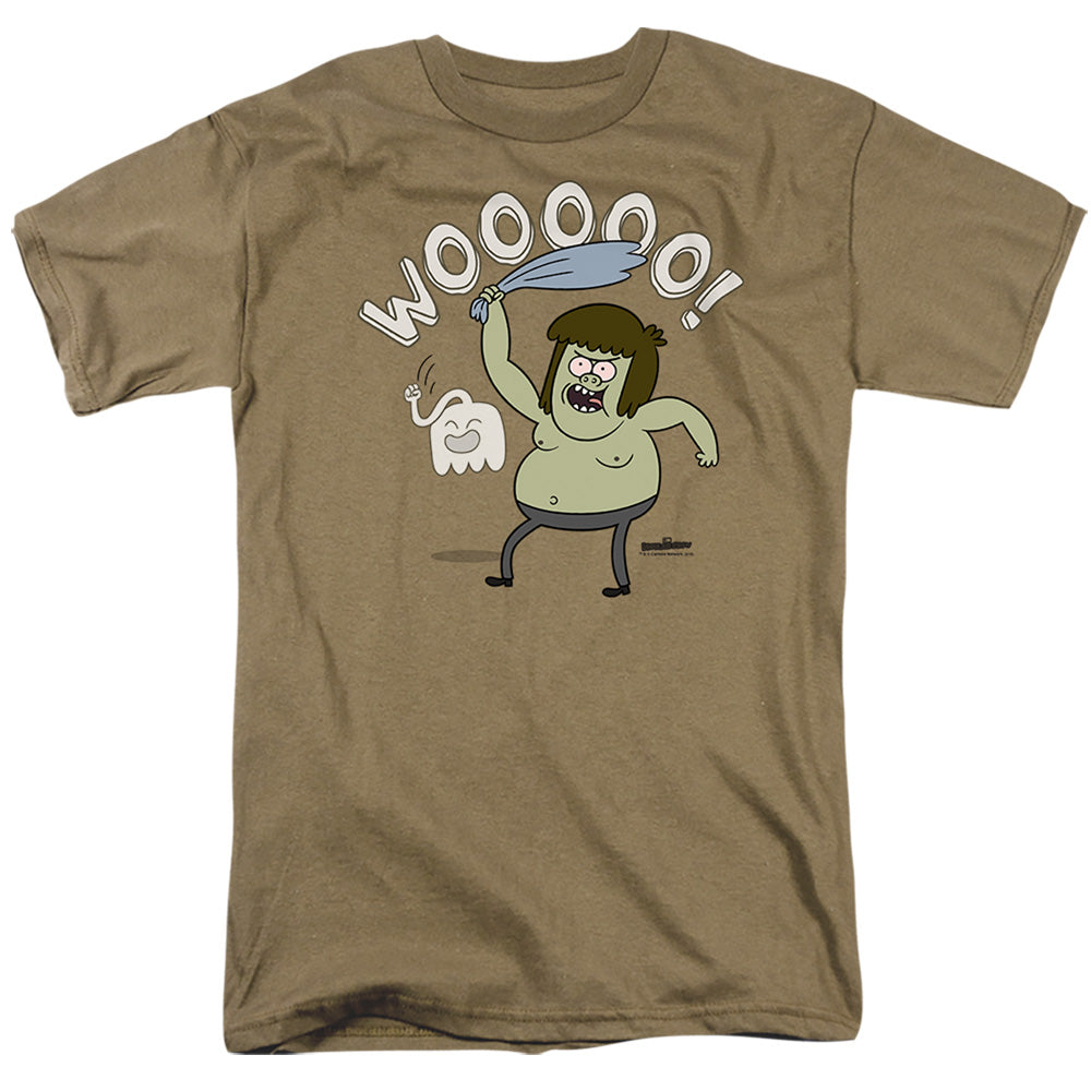 Regular Show Wooooo Mens T Shirt Safari Green Officially Licensed