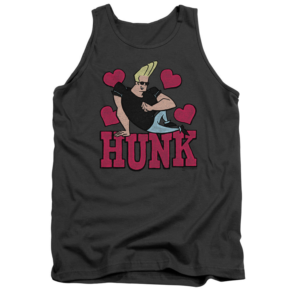 Johnny Bravo Hunk Mens Tank Top Shirt Charcoal Officially Licensed