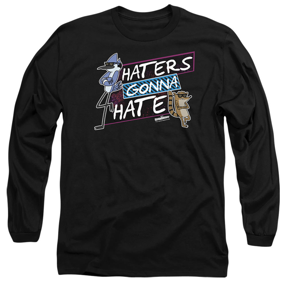 Regular Show Haters Gonna Hate Mens Long Sleeve Shirt Black Officially Licensed