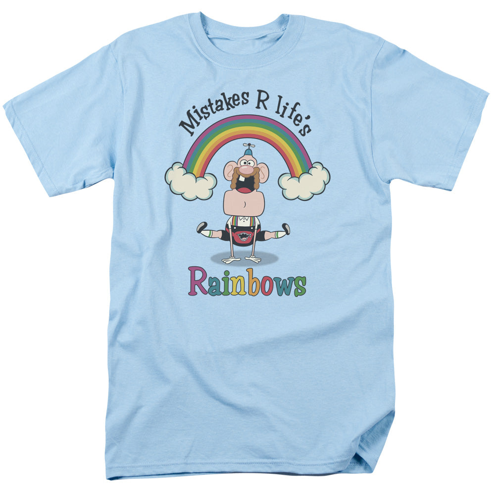 Uncle Grandpa Lifes Rainbows Mens T Shirt Light Blue Officially Licensed