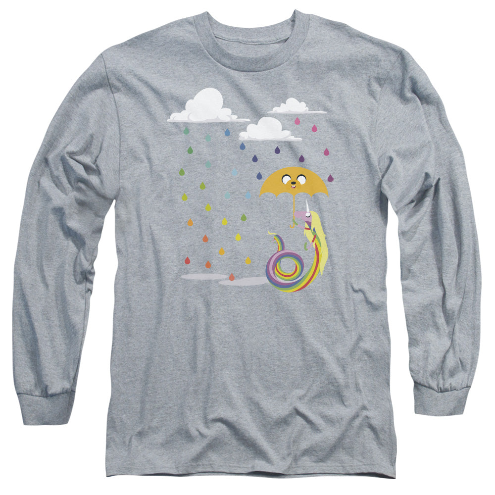 Adventure Time Lady In The Rain Mens Long Sleeve Shirt Athletic Heather Officially Licensed