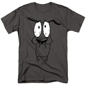 Courage The Cowardly Dog Scared Mens T Shirt Charcoal