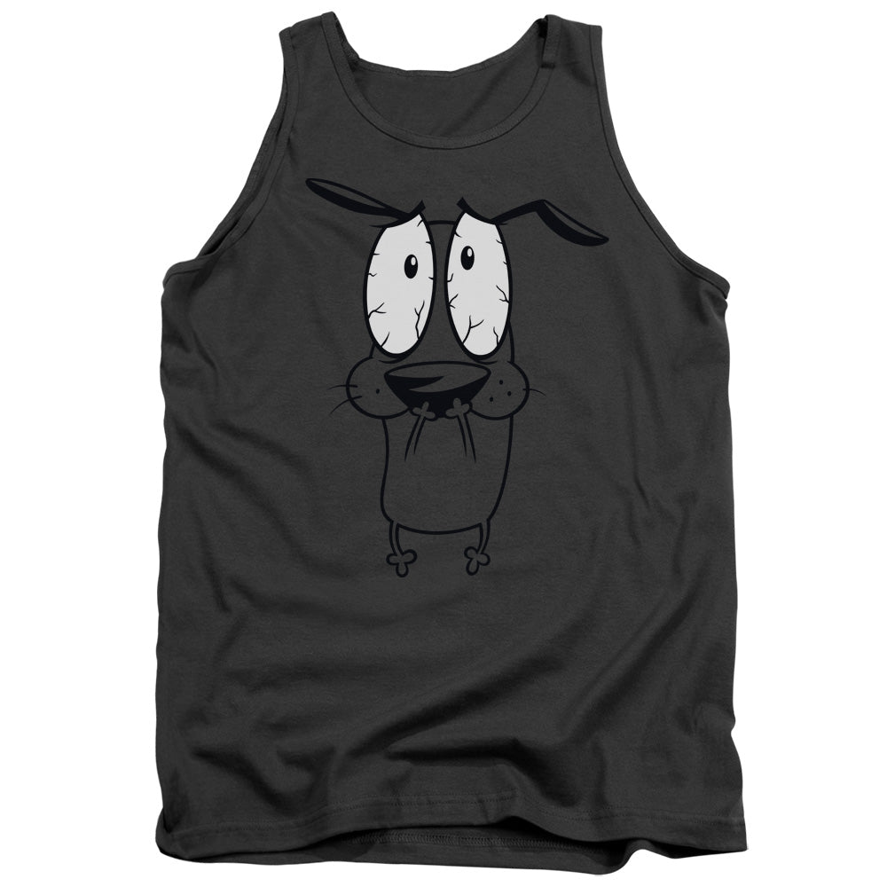 Courage The Cowardly Dog Scared Mens Tank Top Shirt Charcoal Officially Licensed