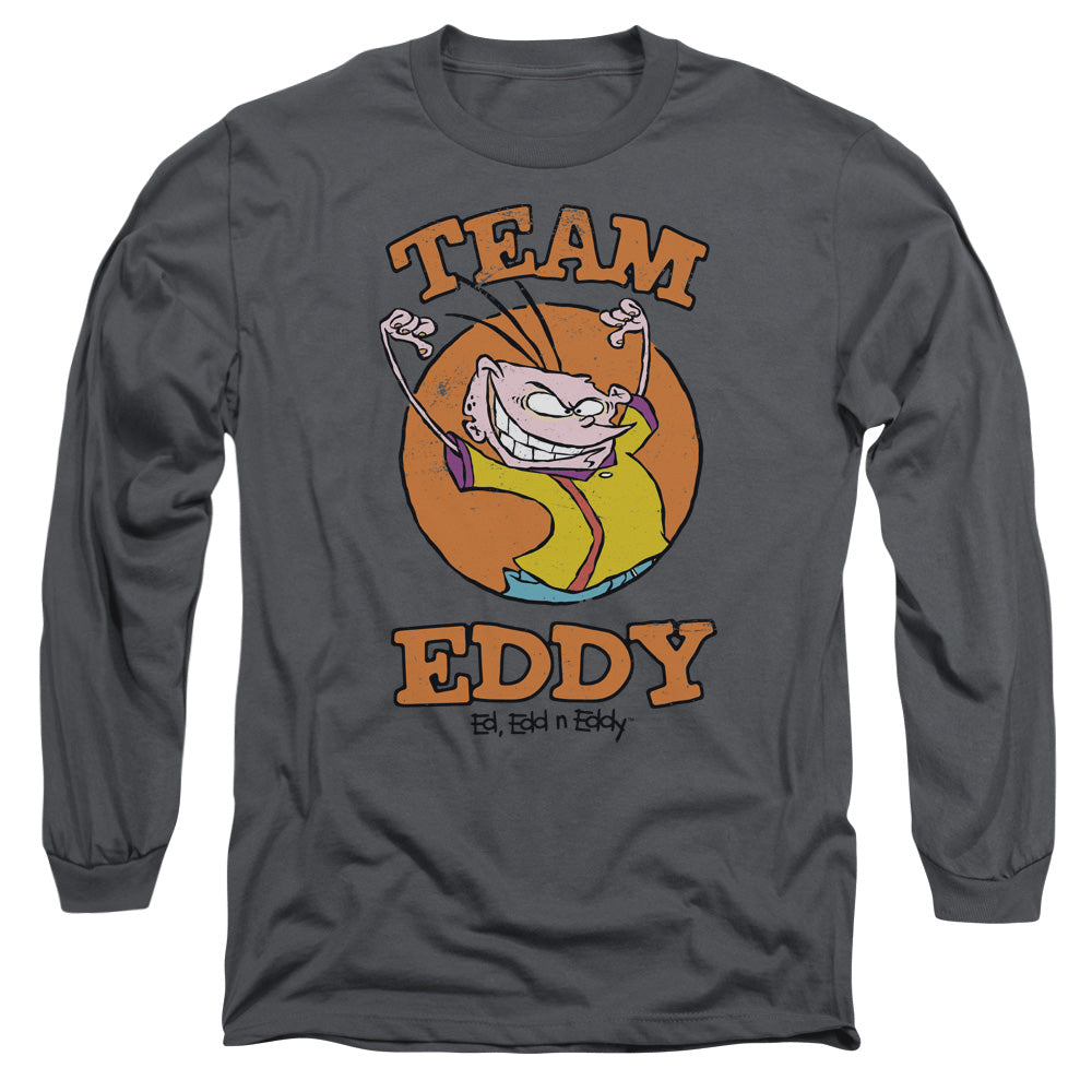 Ed Edd N Eddy Team Eddy Mens Long Sleeve Shirt Charcoal Officially Licensed Officially Licensed