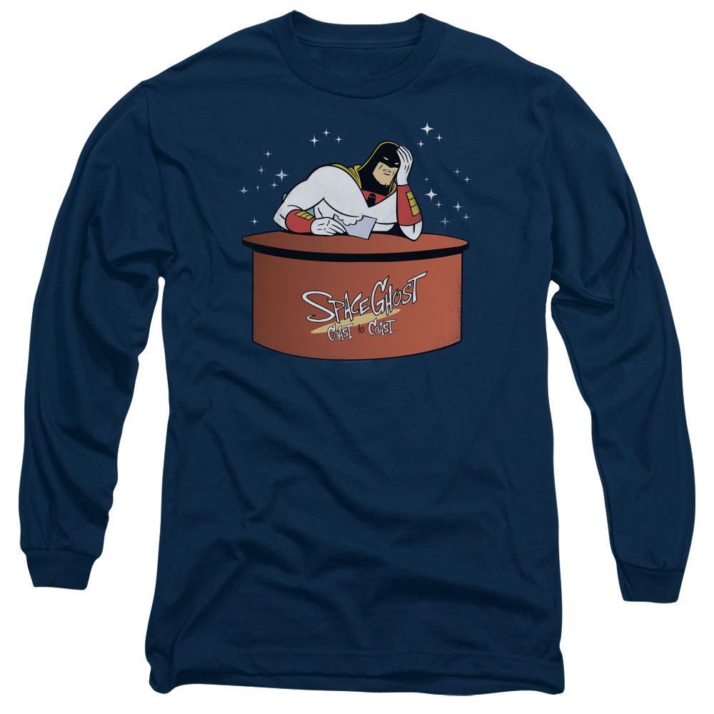 Space Ghost Great Galaxies Mens Long Sleeve Shirt Navy Officially Licensed